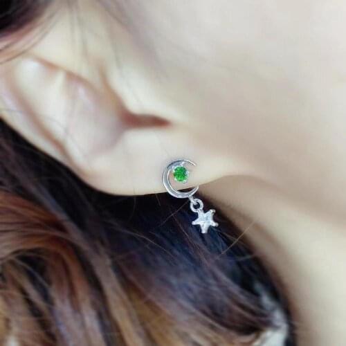 New Design New Arrival Natural and Real Natural And Real Diopside earrings 925 sterling silver Fine jewelry Diopside earring