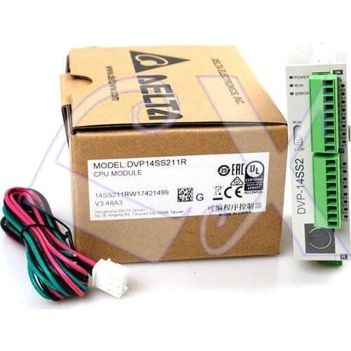 Delta Original Full New SS2 series PLC programmable controller DVP14SS211R relay ouput 24VDC 8DI 6DO in box