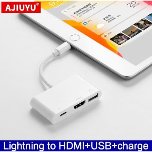 AJIUYU OTG Lightning USB Adapter Converter For apple iPad Air 3/2 pro mini 4 5 10.2 9.7 hub HDMI dock Connect keyboard Camera