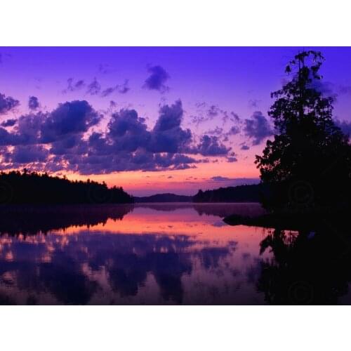 LANDSCAPE SUNSET DUSK PURPLE Art Film Print Silk Poster Home Wall Decor 24x36inch