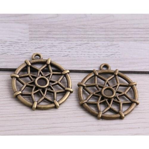 SWEET BELL 40pcs 27*31mm New Two Color Big Dream Catcher Charms Pendants For DIY Jewelry Handmade Making Accessorie