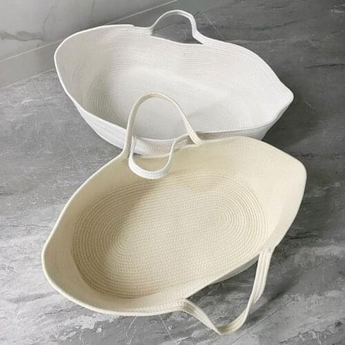 Portable Baby Moses Basket Carrier Cotton Rope Woven Crib Newborn Sleeping Bed