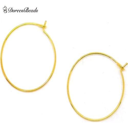 DoreenBeads Gold Plated Zinc Based Alloy Wine Glass Charms Circle Ring Party Decoration 29mm x 25mm(1 1/8"x 1"), 100 PCs (B0816)