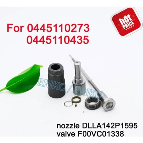 ERIKC Injector 0445110273 0445110435 Repair Overhaul Kits Fuel Nozzle DLLA142P1595 Valve F00VC01338 For FIAT IVECO 504386427