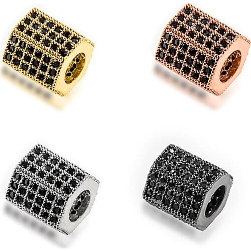 Luxury DIY Big Hole Charms Beads Supplies Handamde Metal Tube charm Beads For Natural Stones Beadwork Jewelry Making