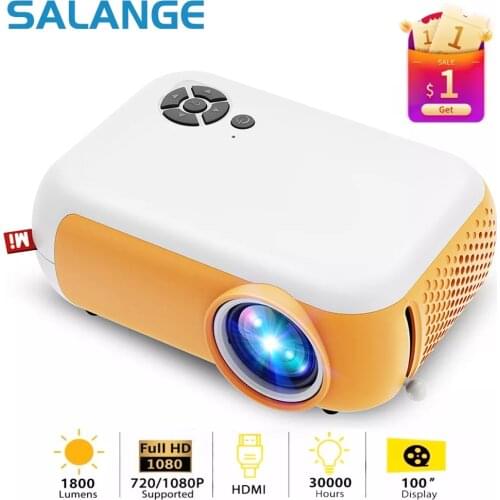 Salange P860 Mini Led Projector 1080P Supported Portable Proyector Movie, Wired Mirror for iPhone Home Cinema HDMI-compatible