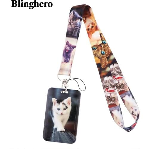 CB583 Cartoon Cat cell phone Lanyard For Key ID Card Passport Gym USB Badge Holder DIY Hanging Rope School Office Supplies