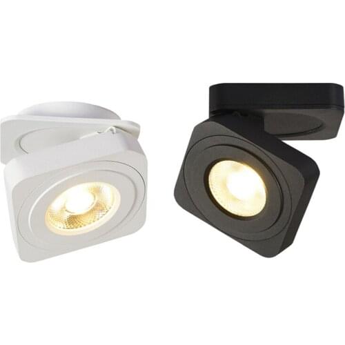 Foldable LED Surface Mounted Downlight 5W 7W 10W Ultra-thin Square 360 Degree Rotatable 3000K/4000K/6000K Ceiling Spot Light