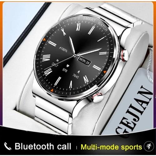 GEJIAN Smart Watch Men smartwatch Mens Bluetooth Call For Android ios phone Music Player IP68 Waterproof Sports Fitness Tracker