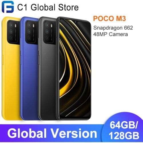In Stock Global Version POCO M3 Smartphone 4GB 64GB /128GB Snapdragon 662 Octa Core 6000mAh 48MP Camera