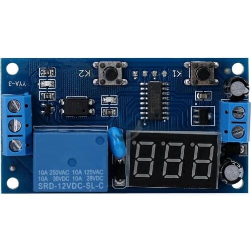 12V LED Digital Delay Time Module Switch Control Relay Cycle Timer Board