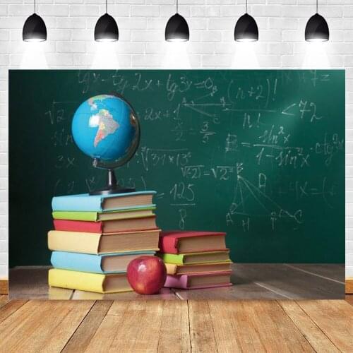 Children Baby Back To School Backdrop Books Blackboard Globe Photography Photographic Background Vinyl Photophone Photozone Prop
