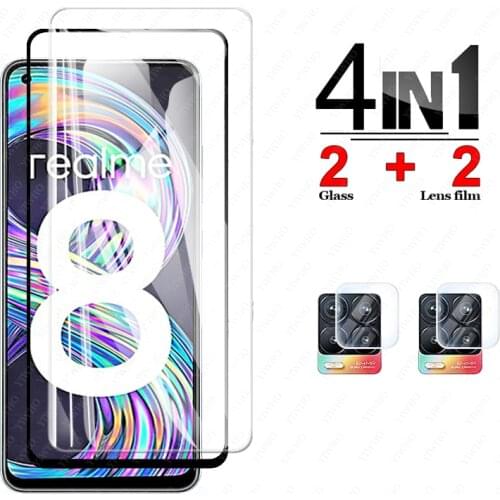 Screen Protector for oppo Realme 8 Anti-Scratch Glass Realme-8 Protective Film Realmi Realmy 8 Glass Realme 8 RMX3085 Camera Len