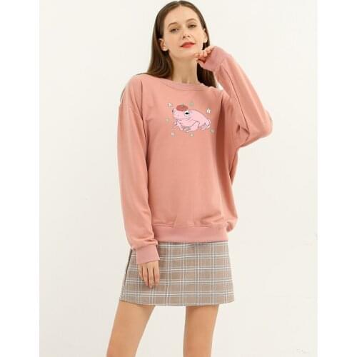 Strawberry Frog Sweatshirt Women Soft Cotton Korean Streetwear Hoodies Oversized Harajuku Sweatshirts Ulzzang Hoodie Pink Tops