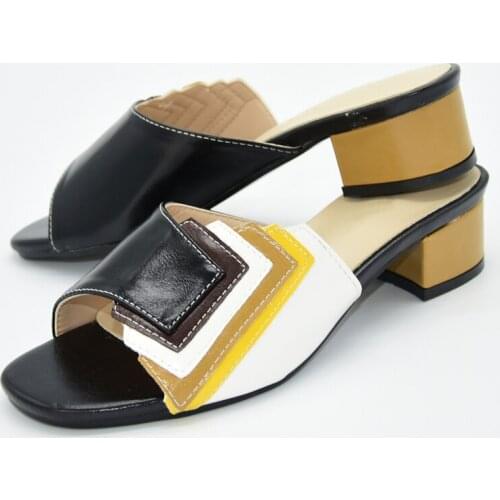 Delicate Patchwork Multi Color Ladiesslippers Womens Slippers Nigeria Style Shoes Ladies Shoes Summer Slippers Good Quality