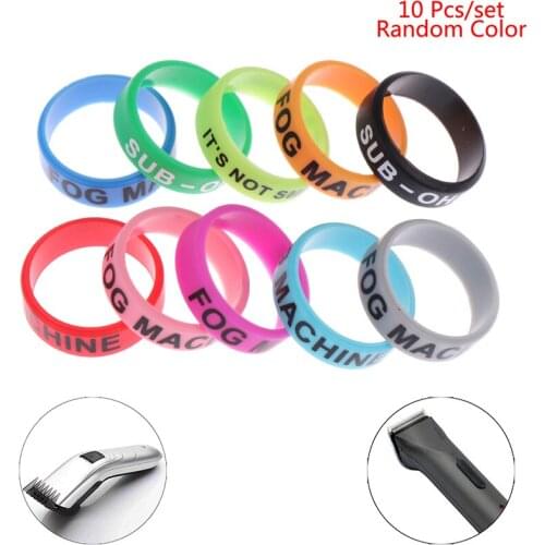 10Pcs 22mm Hair Clipper/Trimmer Grip Anti Slip Rubber Sleeve Decorative Rings random color