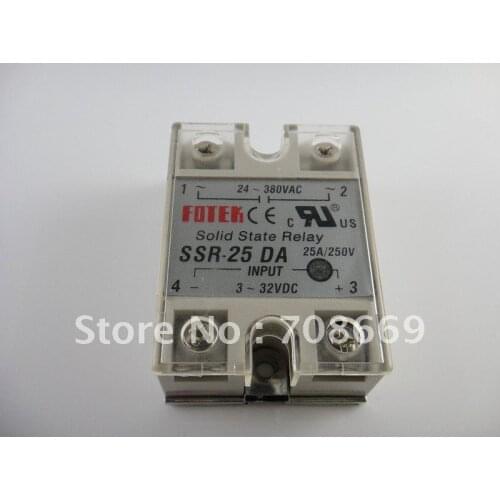 10PCS Solid State Relay SSR-25DA 25A /250V 3-32VDC