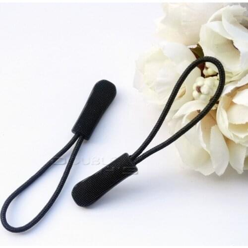 100pcs/lot Plastic Zipper Pull With Strap For Backpack Gym Suit Garment Accessories
