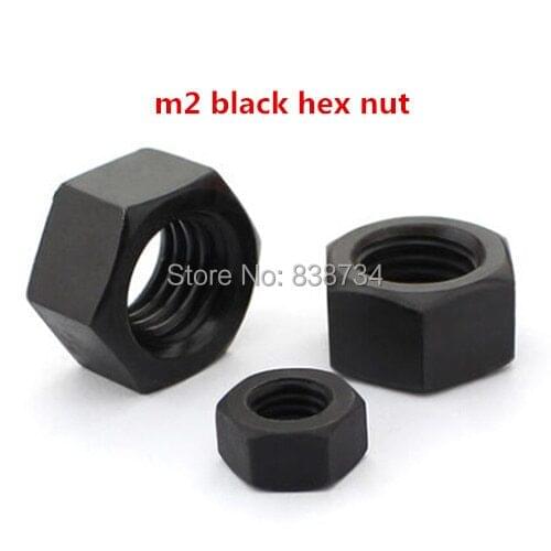 100pcs m2 4.8 grade steel with oxide black hex nut DIN934