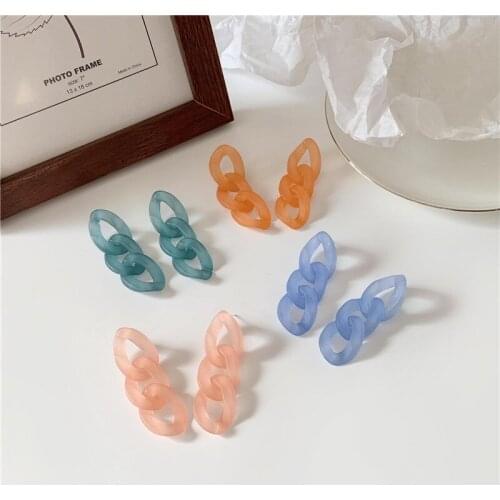 12 pair /lot wholesale fashion jewelry colorful acrylic thick chain link Earrings