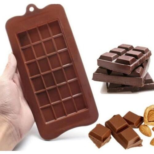 24 Grid Square Chocolate Mold silicone mold dessert block mold Bar Block Ice Silicone Cake Candy Sugar Bake Mould