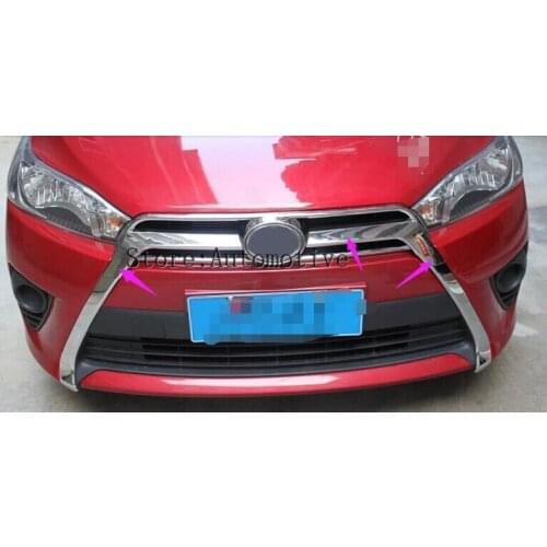 Front Grille Around Trim Racing Grills Trim fit for Toyota Yaris L 2013-2014 3pcs