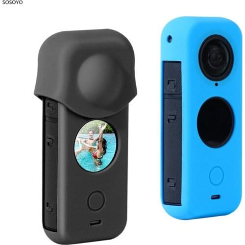 Silicone Soft Case Black Blue Anti-fall Shell Dustproof Lens Cover Protective Sleeve For Insta360 one x2 Panoramic Camera