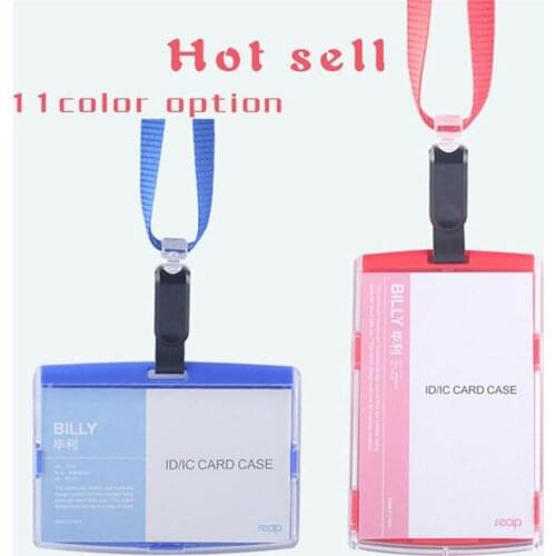 Id Acrylic Card Case Business Multi-color Badge Holder with Safety Lanyard Employee School Supplies (standard Size)
