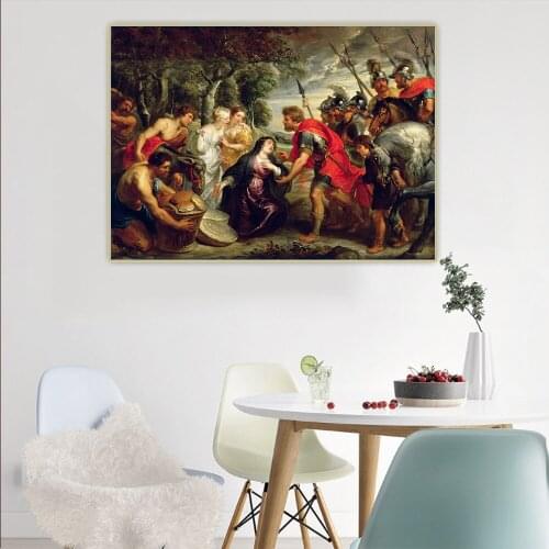 Citon Peter Paul Rubens《Meeting David and Abigail》Canvas Art Oil Painting Artwork Decorative Picture Wall Decor Home Decoration