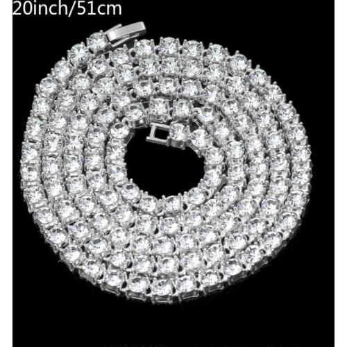 Hip Hop Crystal Jewelry Iced Tennis Chain Men Chunky Necklace Iced Cubic Zircon Miami Cuban Link Chain Necklace Jewelry