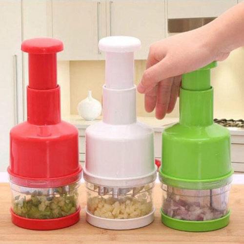 Hot Stainless Steel Cutter Plastic Hand-Pressing Onion Garlic Chopper Kitchen Manual Food Vegetable Salad Slicer Mincer Gadgets