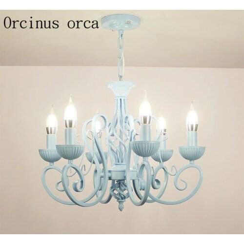 European style chandelier bedroom restaurant Mediterranean style chandelier girl Princess room warm childrens room lamps