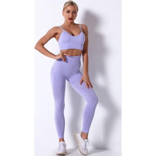 MINDYGOO High Quality Custom Logo Factory Solid Color Yoga Suit Shoulder Straps Leggings Gym Wear