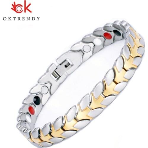 Oktrendy Magnetic Bracelets Therapy for Arthritis Energy Healthy Bracelets Bangle Fashion Charm stainless steel bracelet