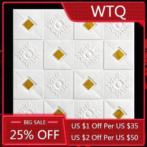 3D Stereo Foam Wall Stickers Roof Self Adhesive Wallpaper Panel Home Decor Living Room Bedroom Kid Room Decorative Wall Stickers