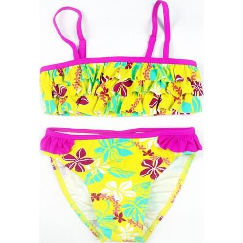 New Summer Multilayer Swimwear Flowers Bikini Childrens Swimwear Girl Split Bikini Kids Cake Layer Swimsuit Summer Bathing Suit