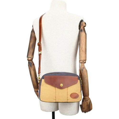 2021 New Design Men Casual Canvas Zipper Crossbody Bag Multifunction Small Sport Bags
