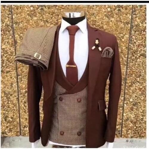 2020 New Men Suits 3 Pieces Set Best Suit for Wedding Tuxedo Groom Best Man Singer Performing Stage Dress with Pant Vest Jacket