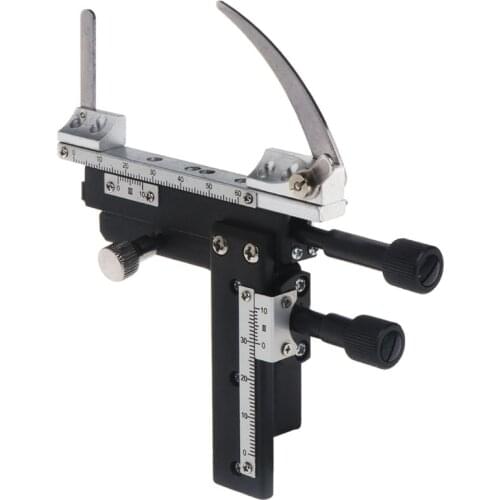 OOTDTY 1PC Microscope Attachable Mechanical Stage X-Y Moveable Caliper Vernier with Scale