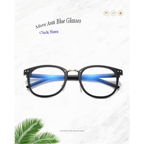 Plastic Metal Round Rivet Blue Light Ray Blocking Glasses Custom Logo Clear Sunglasses Women Men