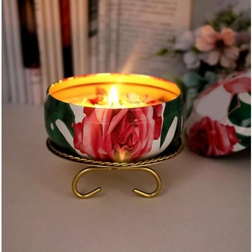 Non-Slip Geometric Round Shape Metal Candlestick Golden Candle Holder for Wedding Party Home Decoration Portavelas