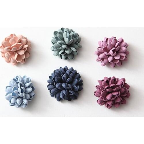 50pc Vintage Artificial Fabric Flower For Girls Headband Chic Hair Flowers Hair Clip For Hair Accessories DIY