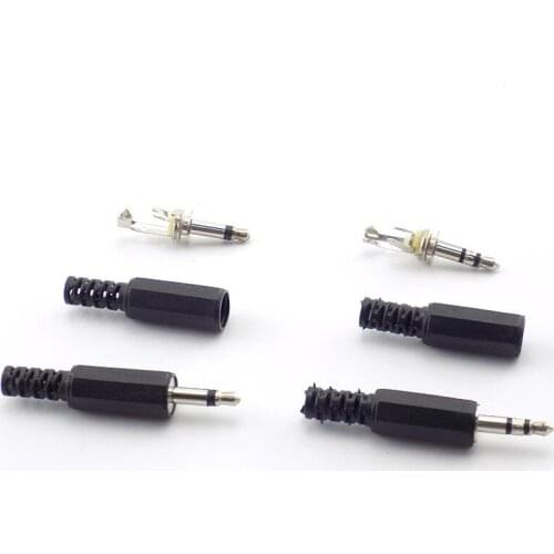 10pcs 3.5mm RCA Plug 2 Pole Mono Stereo Audio Video Dual audio plug headphone Cable Wire Connector For Headphone Socket