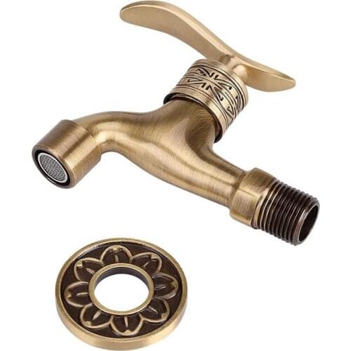 Mop Sink Faucet Antique Brass Washing Machine Faucet Single Cold Faucet Wall Mounted Water Tap For Outdoor Indoor