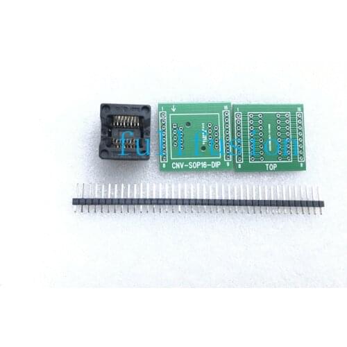 SOP16 TO DIP16 Programming Adapter OTS-16-1.27-03 SOP16 IC Test Socket with PCB board