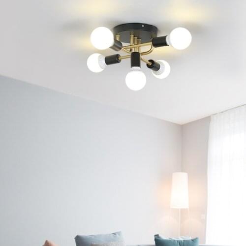 Modern Atmosphere E27 Glass Bulb Ceiling Lamp Art Iron Dining Room Living Room Bedroom Kitchen LED Decorative Lighting Fixtures