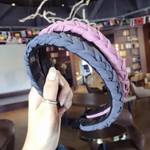 Cloth Woven Twist Braid Headbands Headwear Toothed Non-slip Hairbands Women Summer Adjustable Hair Hoop Hair Accessories Gifts