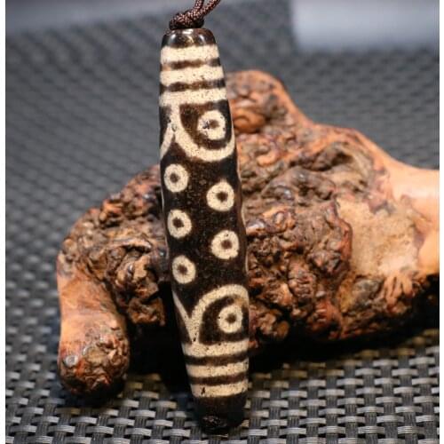 Treasure Magic Power Tibetan Old Agate Cinnabar 21 Eye dZi Bead Amulet Timestown UPD22