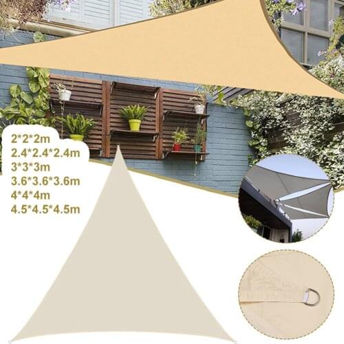Triangle Sun Shade Sail 98% Uv Protection Canopy Shade Beige/yellow Sun Shade Sail For Garden Patio Lawn Backyard