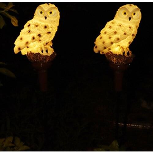 2 Pcs Waterproof LED Solar Light Owl Shape Outdoor Yard Lawn Stakes Lamp Home Garden Courtyard Decoration for Dropshipping